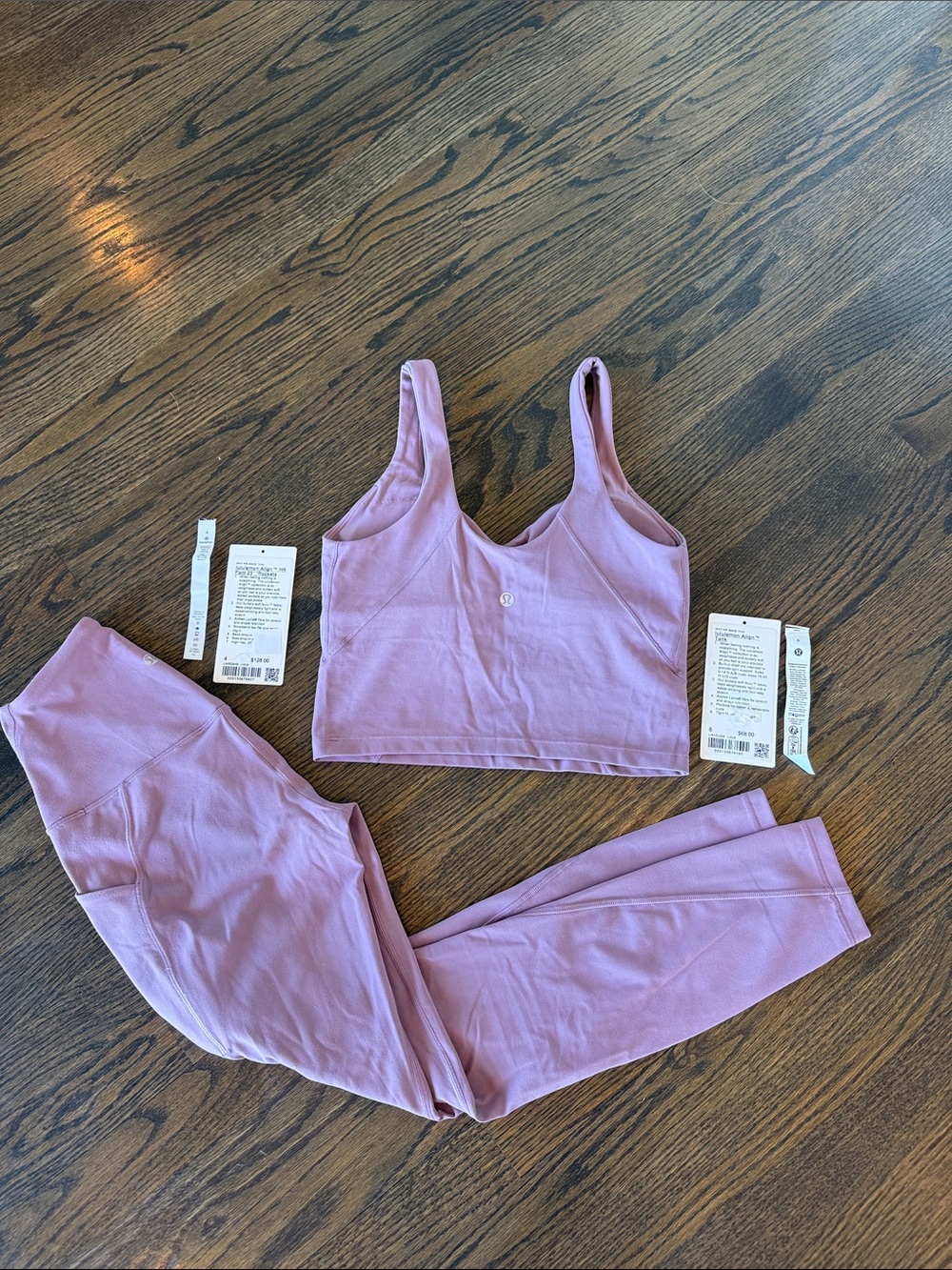 Lululemon Align leggings Pockets 25" 4 & Align Tank 6 SET Lavender Lux like new